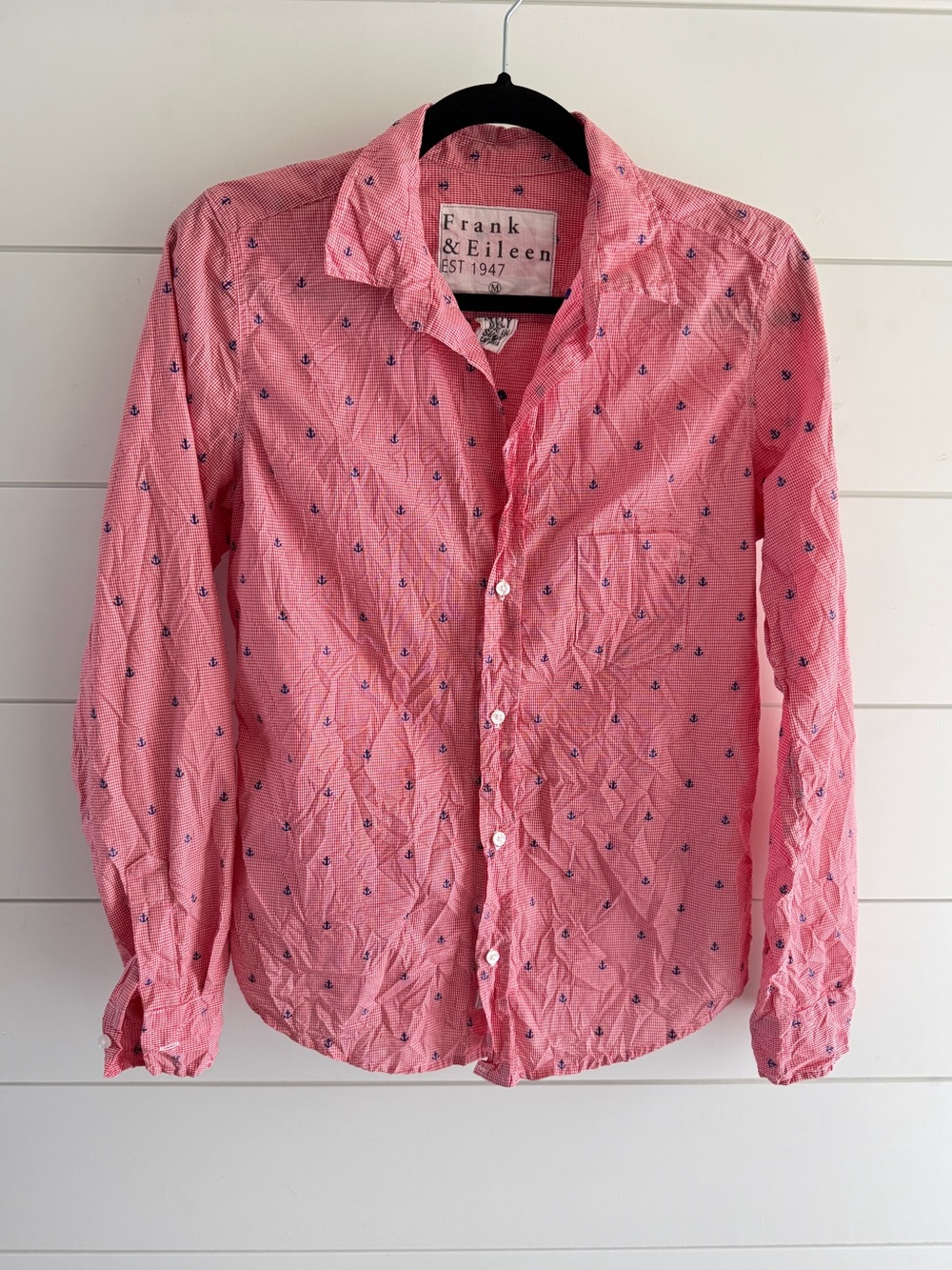 Frank & Eileen Italian Signature Crinkled Tailored Button-Up Shirt